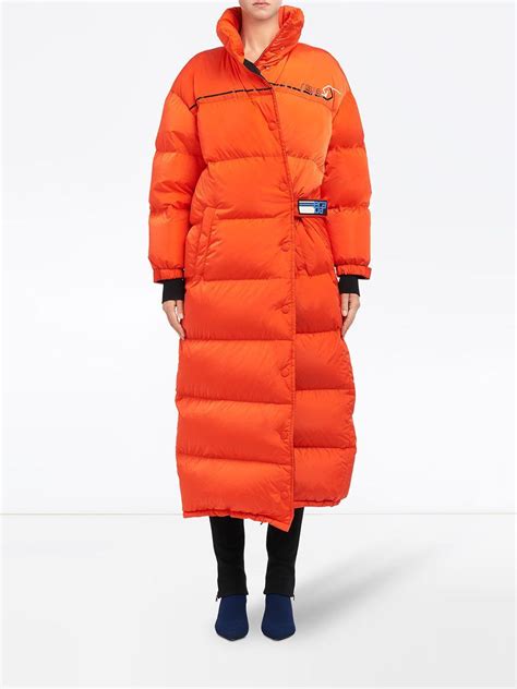 orange prada puffer jacket|prada puffer jacket farfetch.